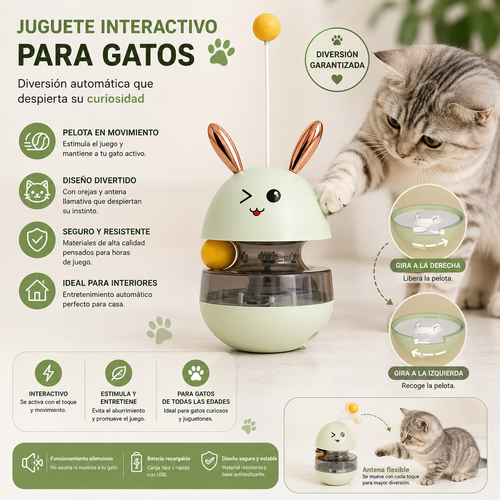 MeowMotion™ | Pelota Interactiva Automática para Gatos
