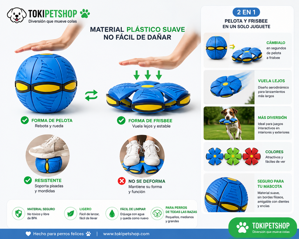 FlyBall™ | Pelota Frisbee 2 en 1 para Perros